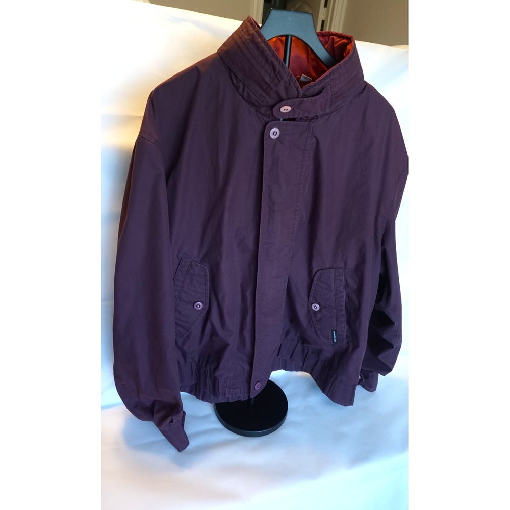 Members Only Classic Iconic Racer Jacket Burgundy Purple Hooded Bomber Mens 2X